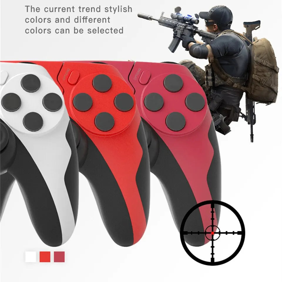 Controle sem fio GAMINJA P48 com giroscópio de seis eixos para console PS4 PS3, joystick para PC com vibração dupla Win 7, 8 e 10