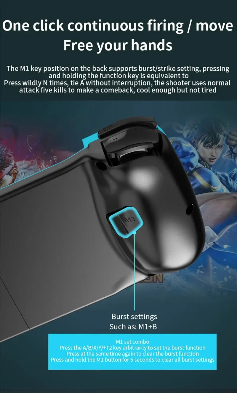 Controle de jogo sem fio extensível D3 Bluetooth 5.0 para celular Samsung Huawei Xiaomi Android iOS