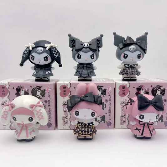 Caixa surpresa Sanrio Kuromi My Melody, bonecos de desenho animado, bolsa surpresa, modelo fofo, coleção de brinquedos para fãs