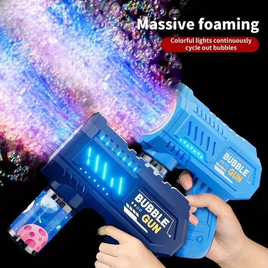 Pistola de bolhas totalmente automática, máquina de bolhas, soprador automático com líquido de bolhas, brinquedo para crianças, presentes de bolhas para praia e atividades ao ar livre