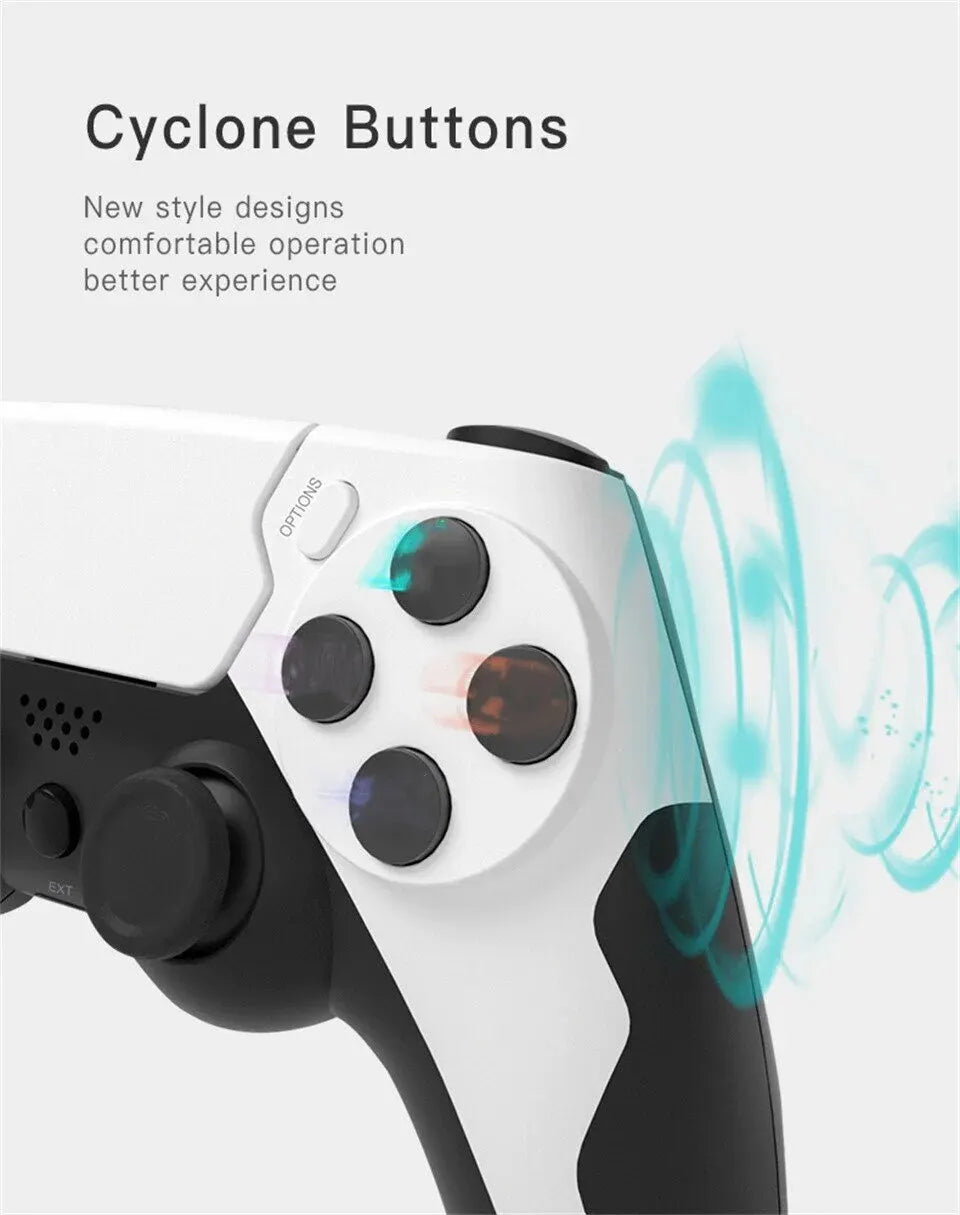 Controle sem fio GAMINJA P48 com giroscópio de seis eixos para console PS4 PS3, joystick para PC com vibração dupla Win 7, 8 e 10