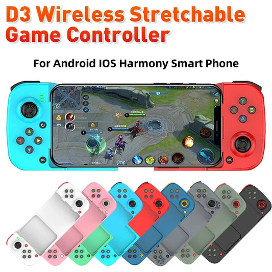 Controle de jogo sem fio extensível D3 Bluetooth 5.0 para celular Samsung Huawei Xiaomi Android iOS
