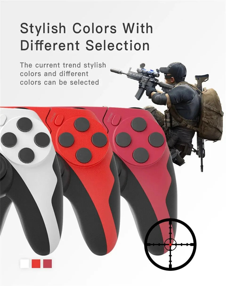 Controle sem fio GAMINJA P48 com giroscópio de seis eixos para console PS4 PS3, joystick para PC com vibração dupla Win 7, 8 e 10
