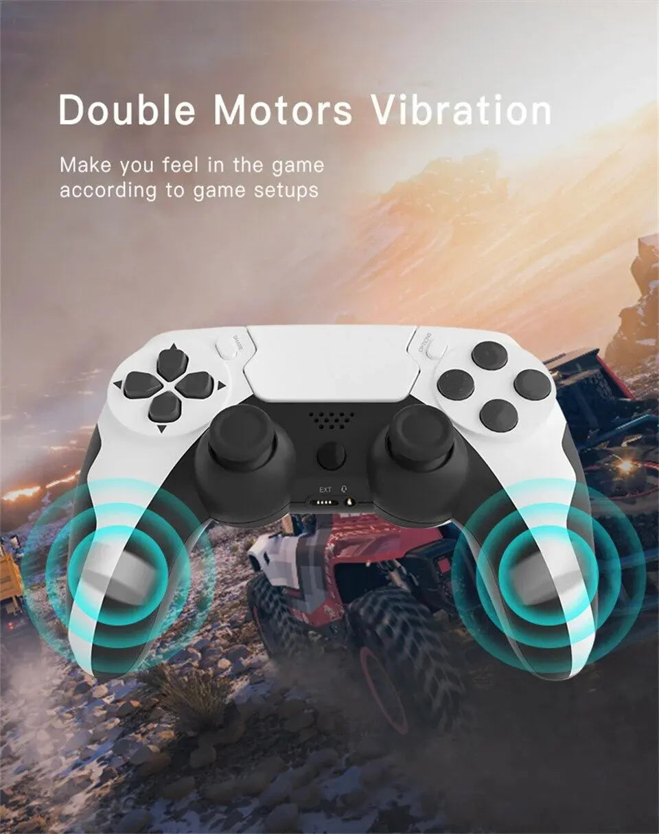 Controle sem fio GAMINJA P48 com giroscópio de seis eixos para console PS4 PS3, joystick para PC com vibração dupla Win 7, 8 e 10