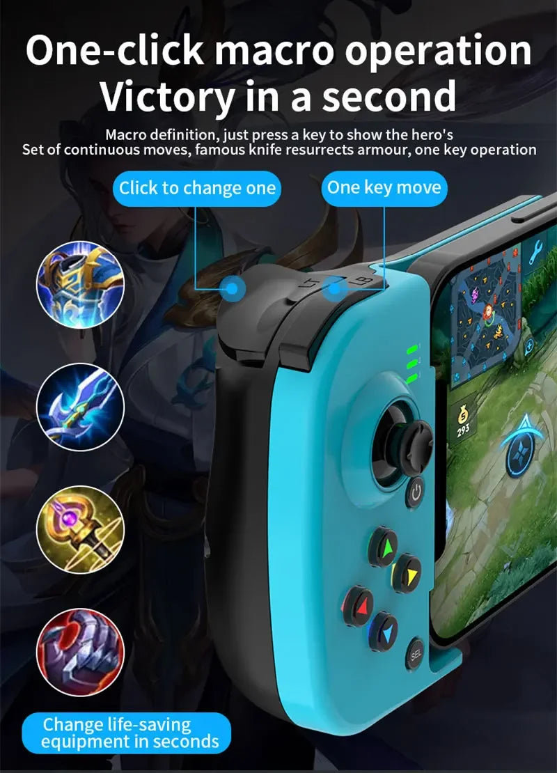 Controle de jogo sem fio extensível D3 Bluetooth 5.0 para celular Samsung Huawei Xiaomi Android iOS