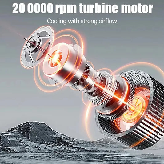 X6 Soprador de ar potente 200000RPM Ventilador violento sem escovas Aspirador de pó Ventos fortes 53m/s Soprador turbo jato Tipo C Recarregável