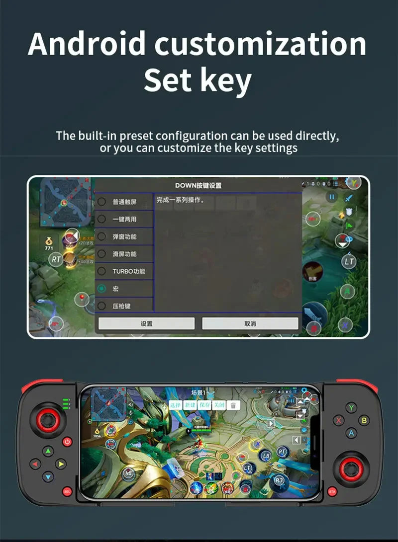 Controle de jogo sem fio extensível D3 Bluetooth 5.0 para celular Samsung Huawei Xiaomi Android iOS