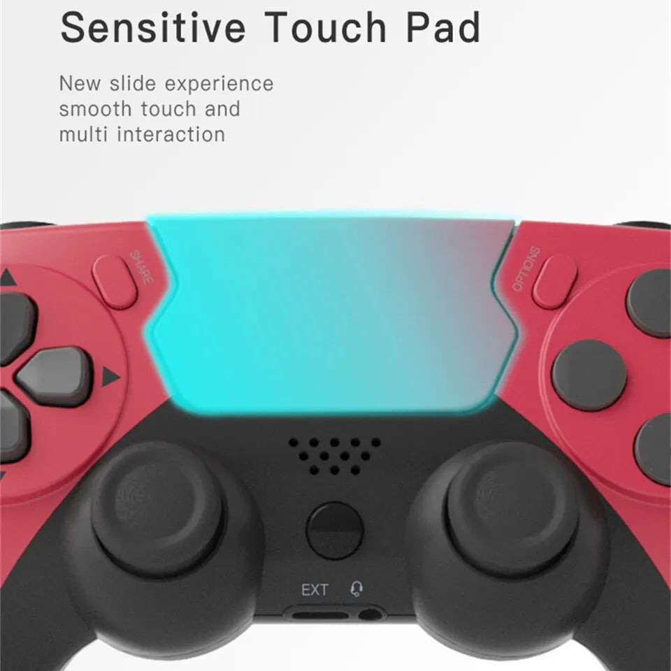 Controle sem fio GAMINJA P48 com giroscópio de seis eixos para console PS4 PS3, joystick para PC com vibração dupla Win 7, 8 e 10