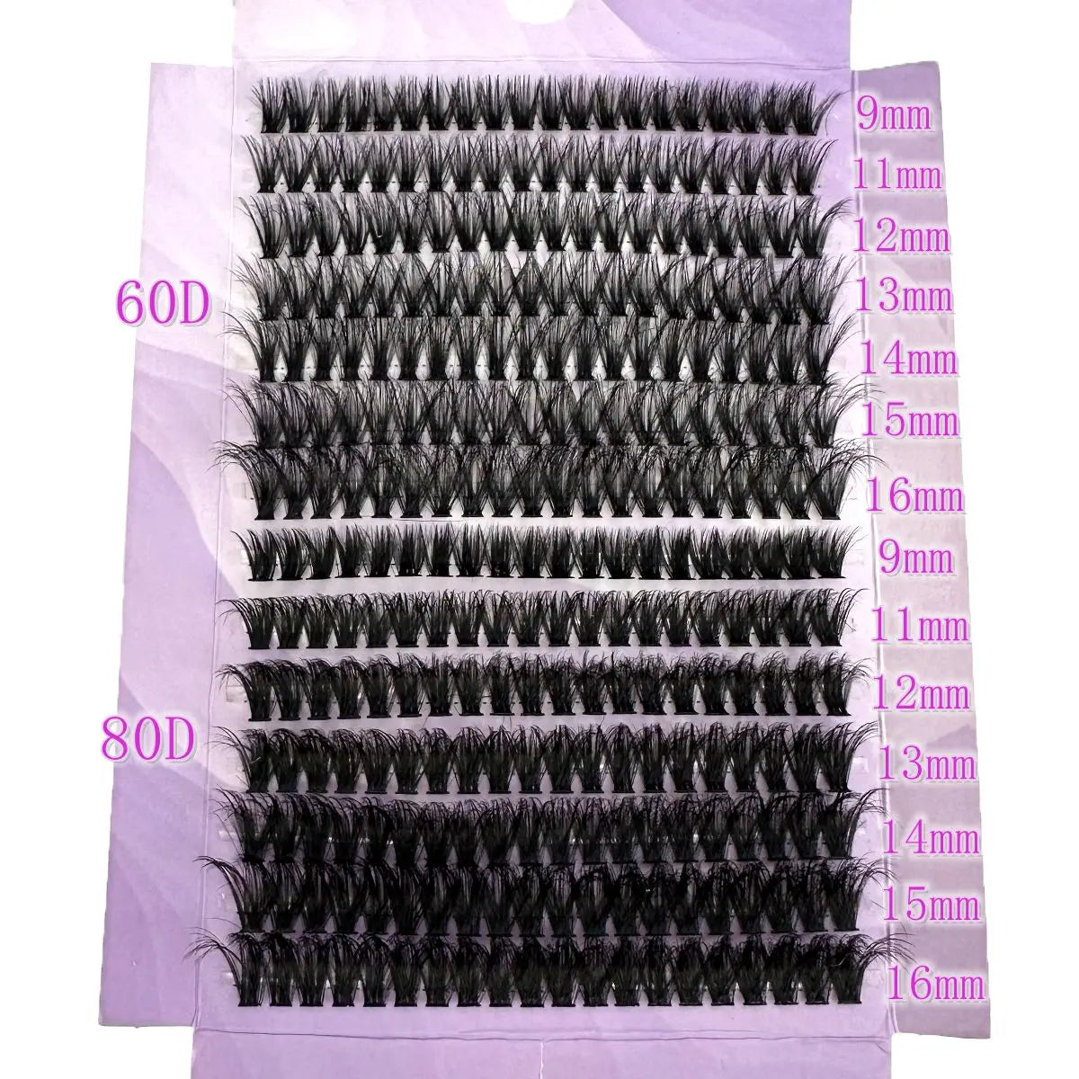 HBZGTLAD 14 fileiras 5D cílios postiços em cluster 60D/80D/100D cílios grossos D/DD curvatura 9-16 mm cílios individuais mistos extensões de cílios faça você mesmo