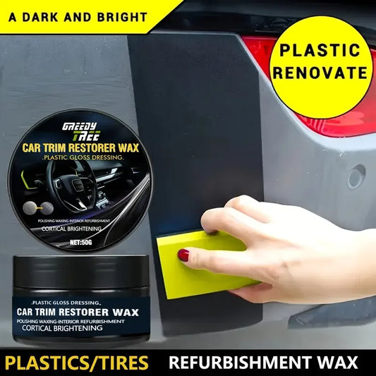 Agente de reparo de plástico automotivo transparente - agente de revestimento de cera para renovação de interiores e painéis de automóveis, cera para polimento de automóveis