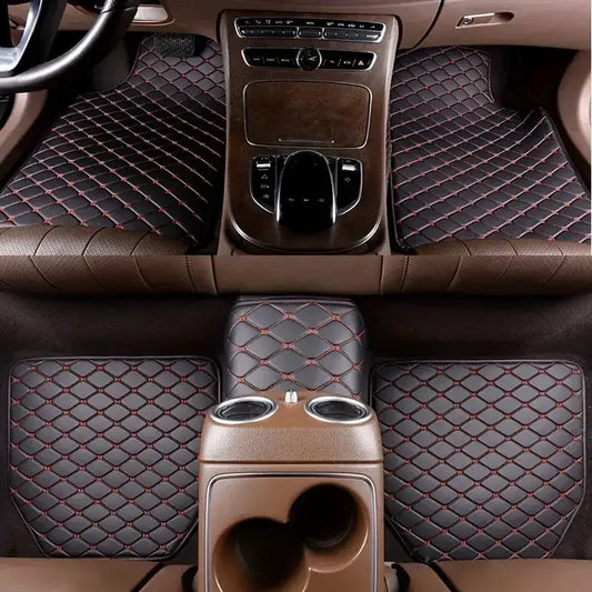 5 peças tapetes de couro impermeáveis para assoalho de carro protetor universal para os pés acessórios para carpetes interiores de automóveis