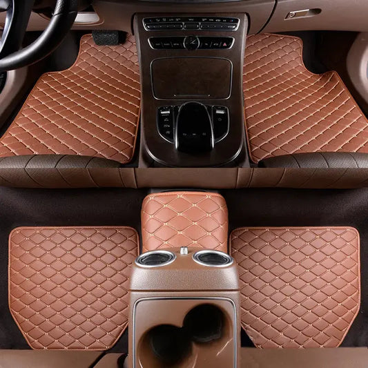 5 peças tapetes de couro impermeáveis para assoalho de carro protetor universal para os pés acessórios para carpetes interiores de automóveis