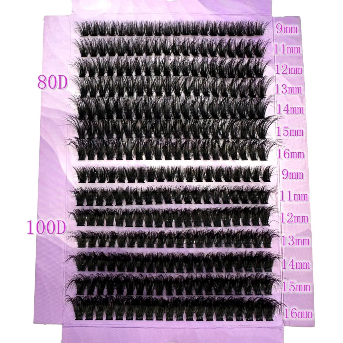 HBZGTLAD 14 fileiras 5D cílios postiços em cluster 60D/80D/100D cílios grossos D/DD curvatura 9-16 mm cílios individuais mistos extensões de cílios faça você mesmo